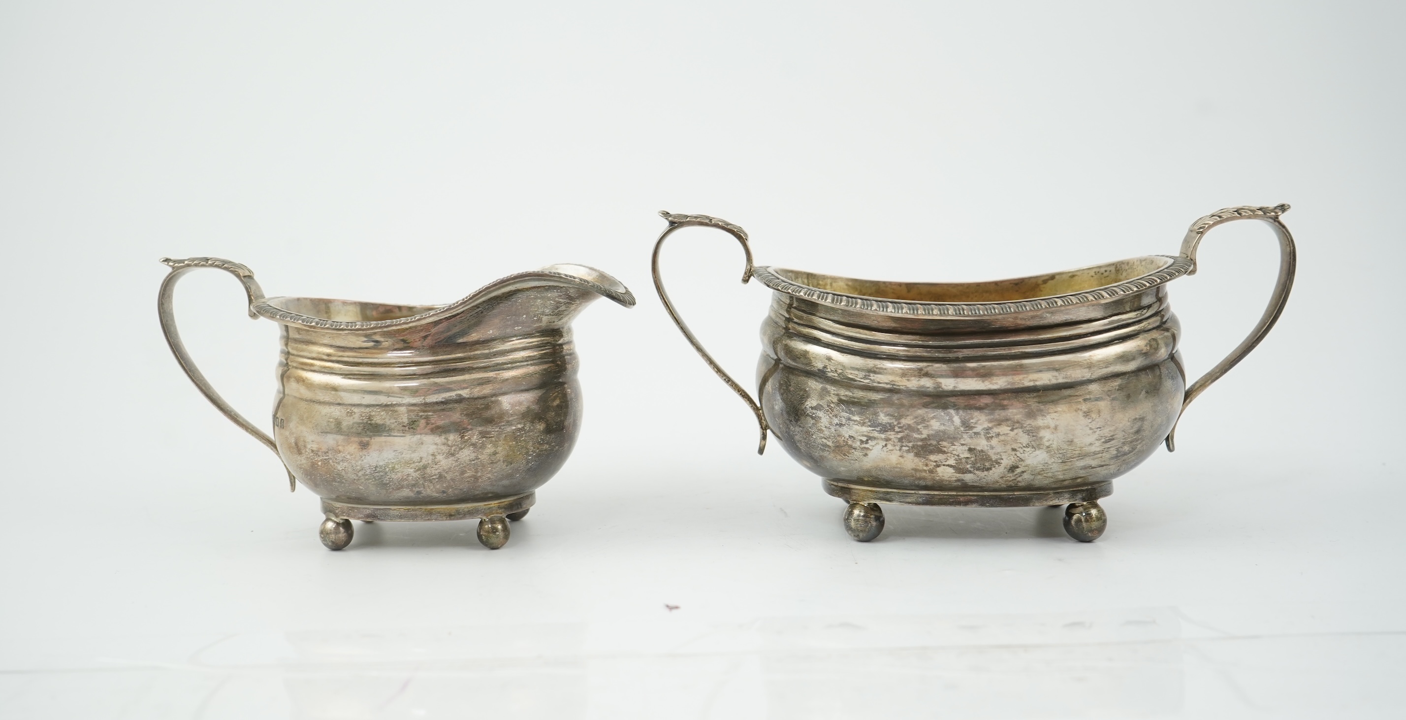 A George V silver four piece tea set, by The Goldsmiths & Silversmiths Co Ltd